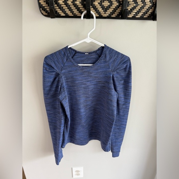 Lululemon Lab City Long Sleeve Puff Shoulder Pullover - Space Dye Blue - Small - Picture 6 of 14